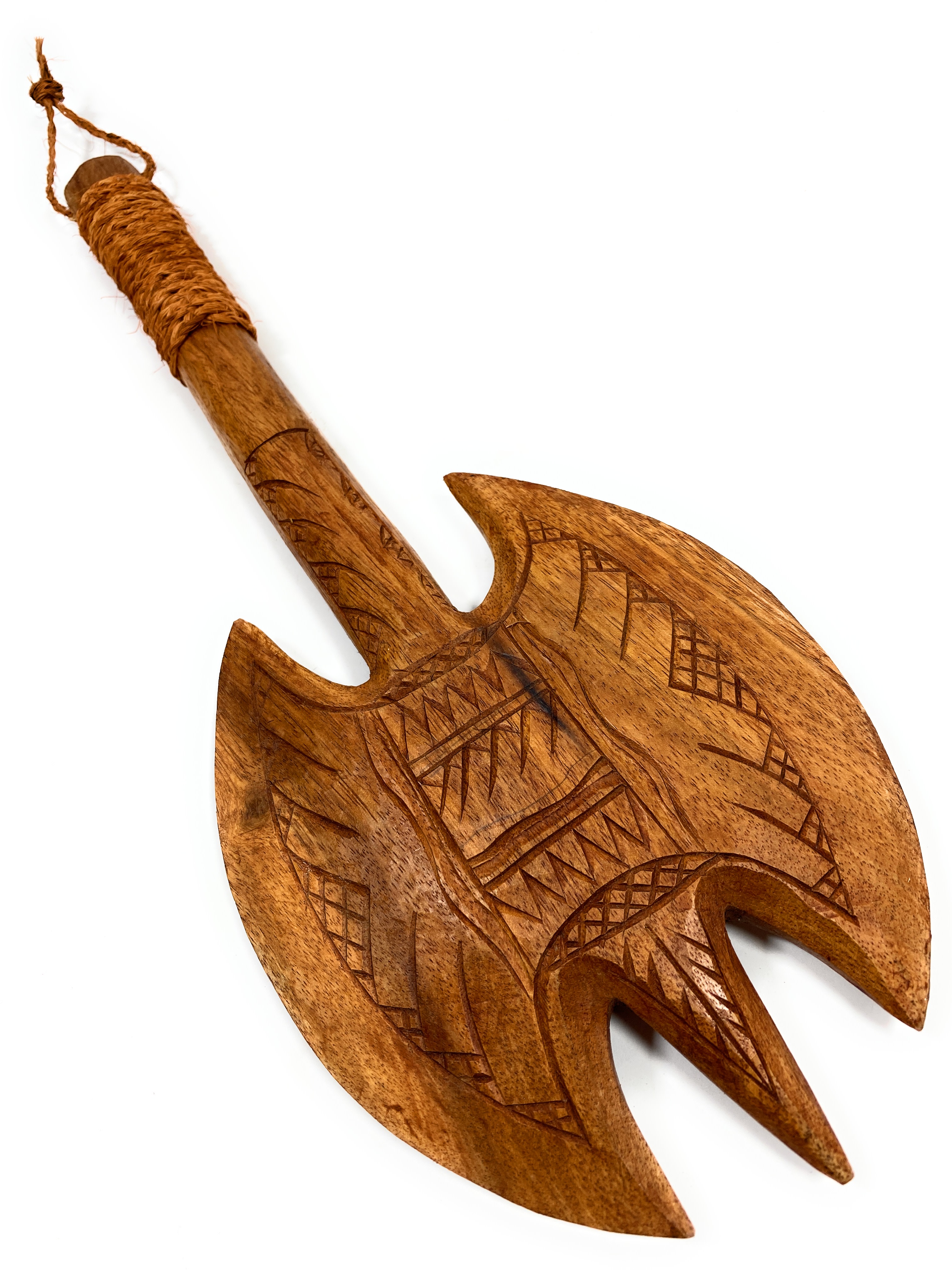 Double Head Fijian Club 16 in Polynesian Artifact Coconut Husk | #bla606140 Double Head Fijian Club 16 in Polynesian Artifact Coconut Husk | #bla606140